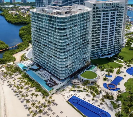 drone image of condo in mexico